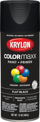 WL01 Krylon Krylon ColorMaxx 12 Oz. Flat Spray Paint, Black