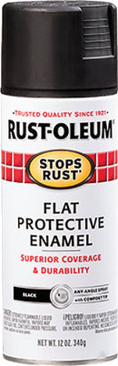 WL01 Rust-Oleum Rust-Oleum Stops Rust Flat Black 12 Oz. Anti-Rust Spray Paint