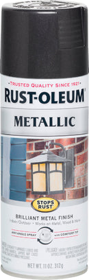 WL01 Rust-Oleum Rust-Oleum Stops Rust 11 Oz. Metallic Satin Spray Paint, Black Night