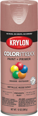 WL01 Krylon Krylon ColorMaxx 11 Oz. Metallic Satin Spray Paint, Rose Gold