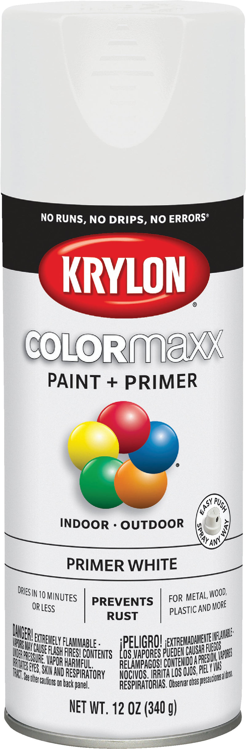 WL01 Krylon Krylon ColorMaxx White 12 Oz. All-Purpose Spray Paint Primer