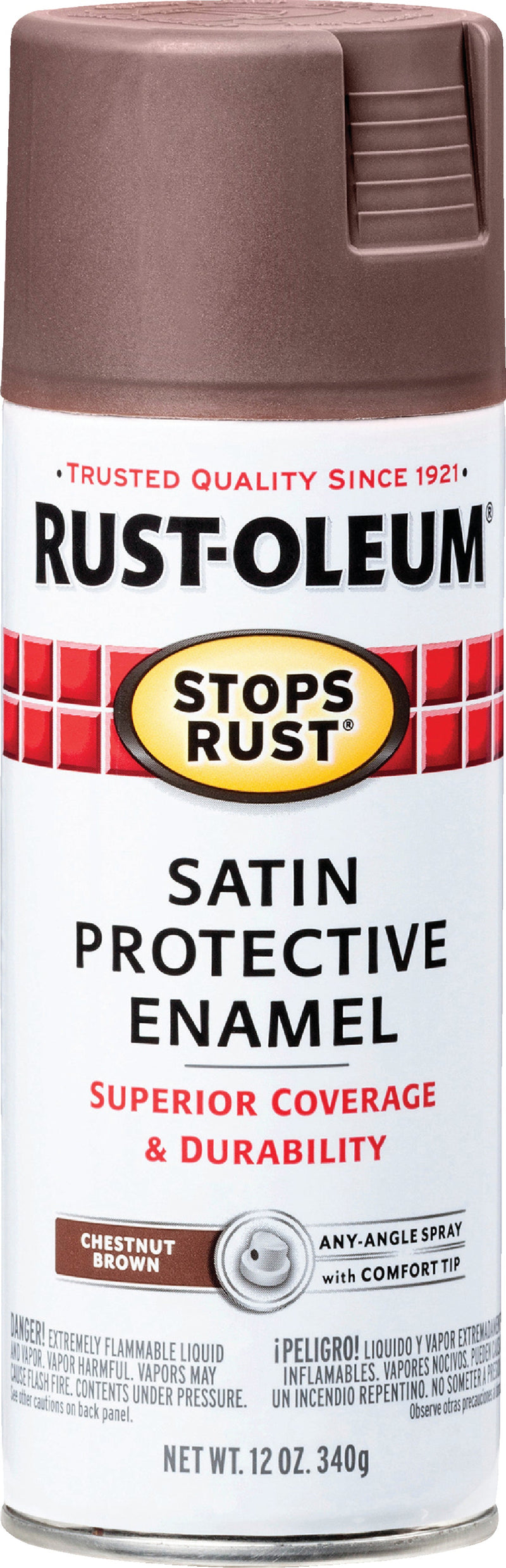 WL01 Rust-Oleum Rust-Oleum Stops Rust Decor 12 Oz. Satin Spray Paint, Chestnut Brown