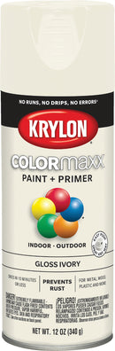 WL01 Krylon Krylon ColorMaxx 12 Oz. Gloss Spray Paint, Ivory