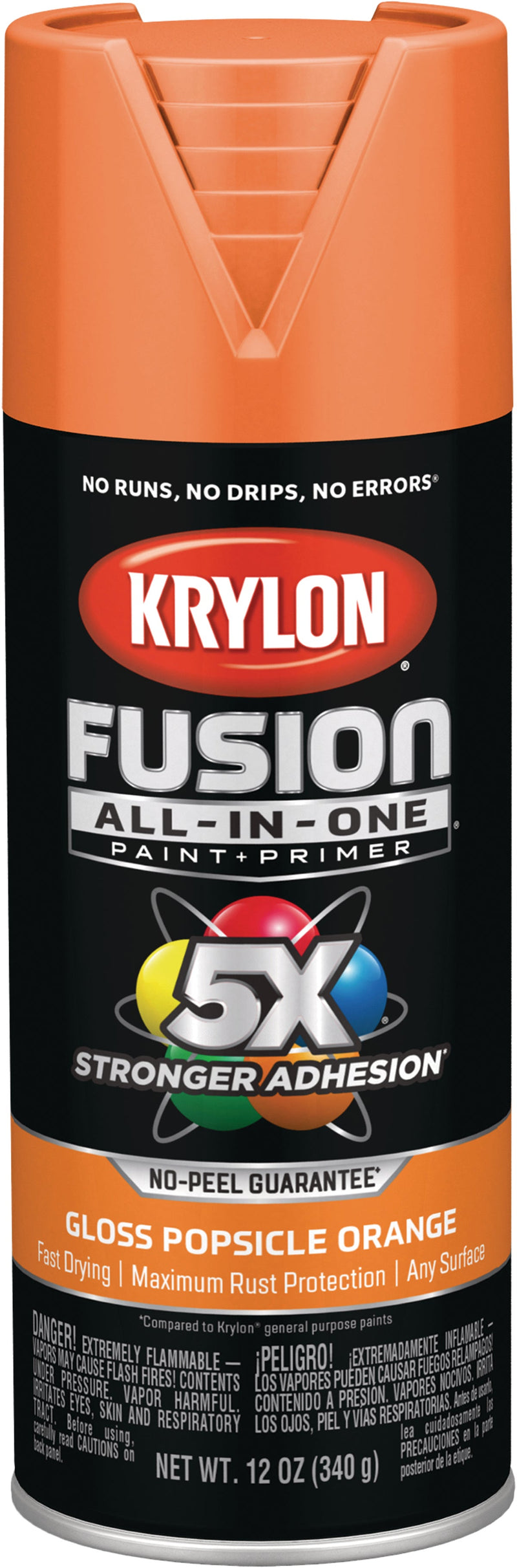 WL01 Krylon Krylon Fusion All-In-One Gloss Spray Paint & Primer, Popsicle Orange