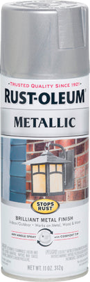 WL01 Rust-Oleum Rust-Oleum Stops Rust 11 Oz. Metallic Satin Spray Paint, Silver