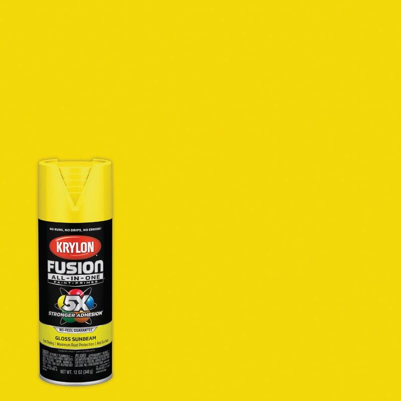 WL01 Krylon Krylon Fusion All-In-One Gloss Spray Paint & Primer, Sunbeam