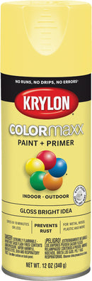 WL01 Krylon Krylon ColorMaxx 12 Oz. Gloss Spray Paint, Bright Idea