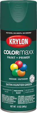 WL01 Krylon Krylon ColorMaxx 12 Oz. Satin Spray Paint, Hunter Green