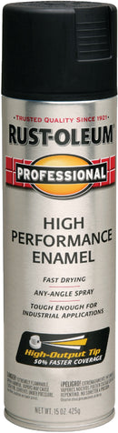 WL01 Rust-Oleum Rust-Oleum Professional Fast Dry 15 Oz. Flat High Performance Enamel Spray Paint, Black