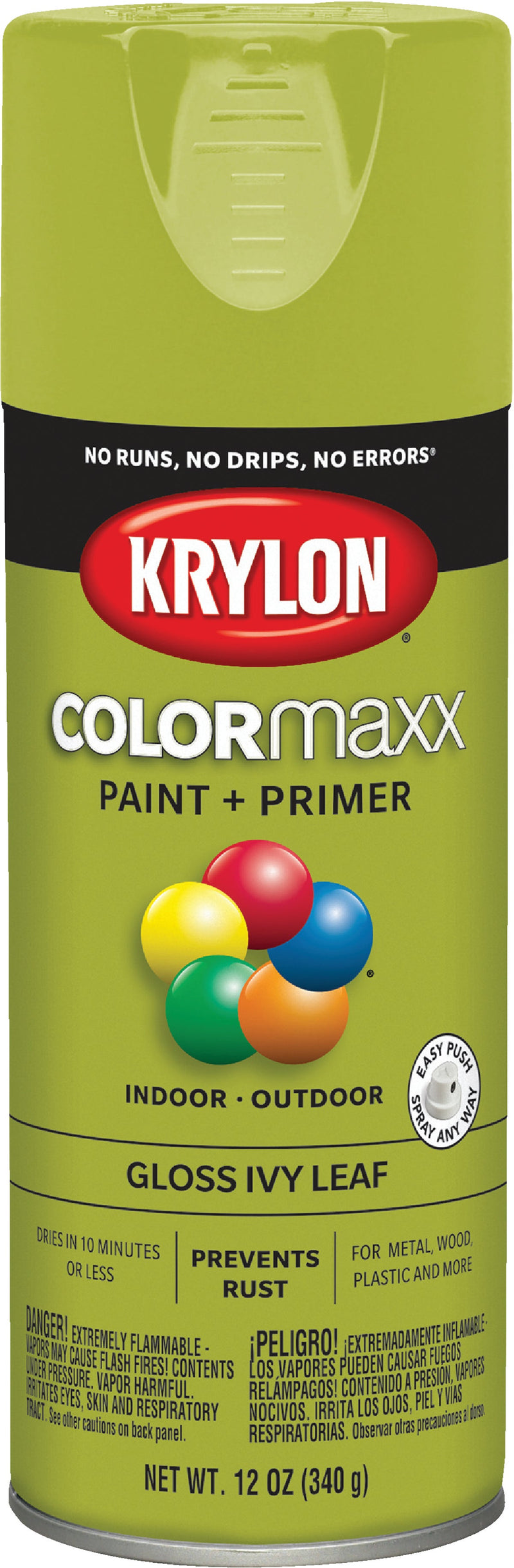 WL01 Krylon Krylon ColorMaxx12 Oz. Gloss Spray Paint, Ivy Leaf