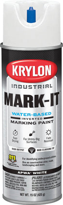 WL01 Krylon Krylon Mark-It 731608 Industrial WB APWA Brilliant White Inverted Marking Paint