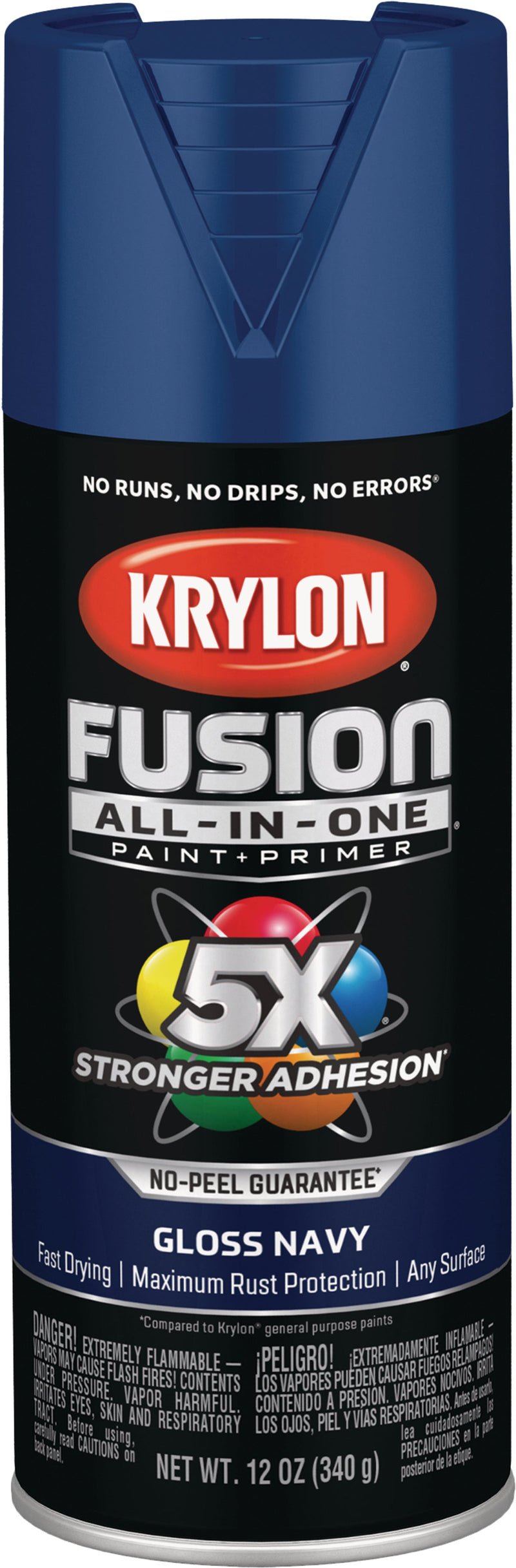 WL01 Krylon Krylon Fusion All-In-One Gloss Spray Paint & Primer, Navy