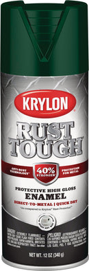 WL01 Krylon Krylon Rust Tough 12 Oz. Gloss Alkyd Enamel Spray Paint, Hunter Green