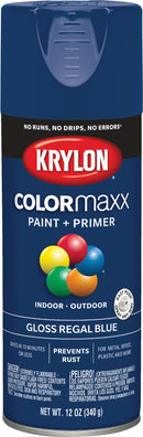 WL01 Krylon Krylon ColorMaxx 12 Oz. Gloss Spray Paint, Regal Blue