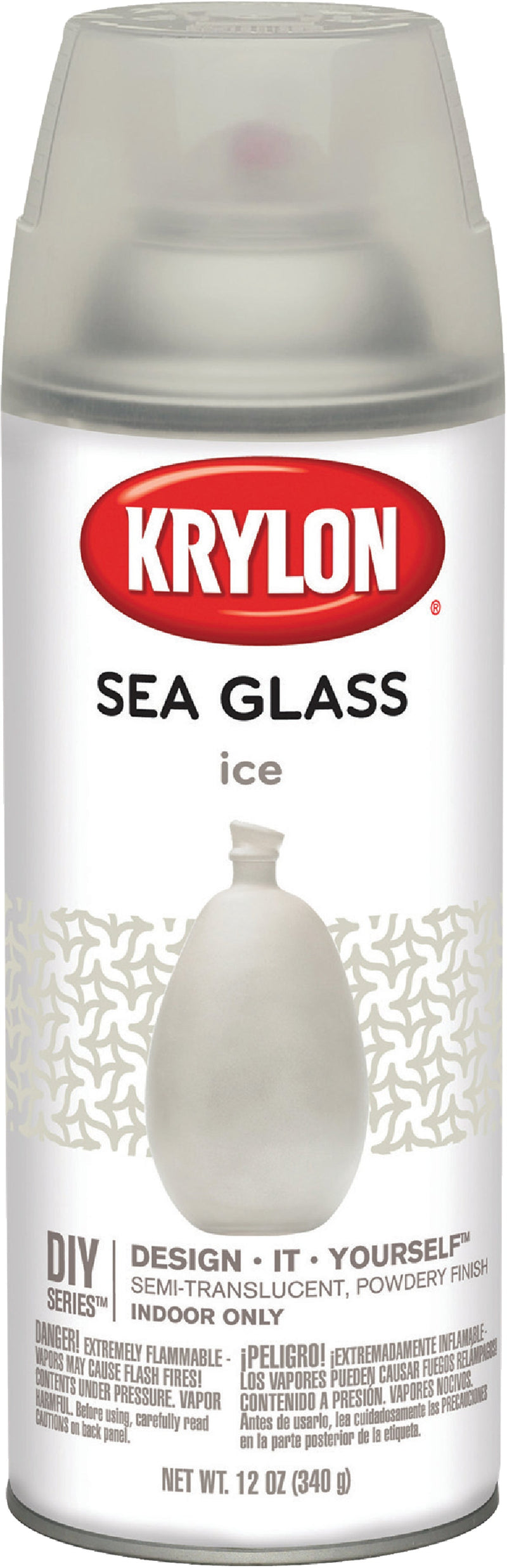 WL01 Krylon Krylon 12 Oz. Frosted Sea Glass Finish Spray Paint, Ice