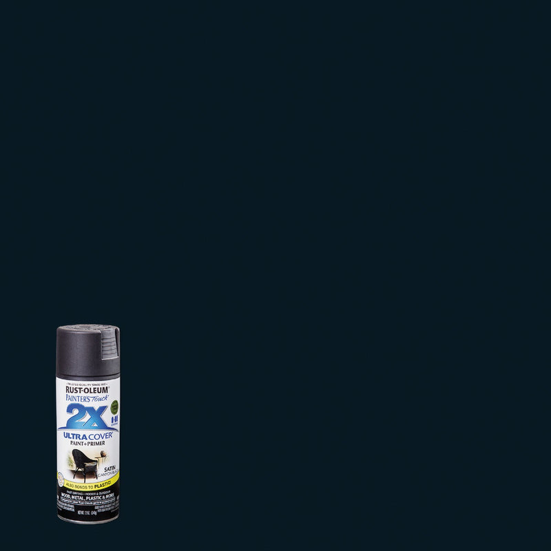 WL01 Rust-Oleum Rust-Oleum Painter's Touch 2X Ultra Cover 12 Oz. Satin Paint + Primer Spray Paint, Canyon Black