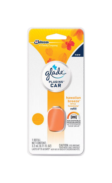 WL01 JOHNSON SC u0026 SONS INC Glade Plug-Ins Hawaiian Breeze Scent Car Air Freshener 0.11 oz. Solid (Pack of 6)