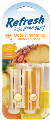WL01 Refresh Handstands 09581 Pina Colada Mango Refresh Your Car Vent Stick (Pack of 6)