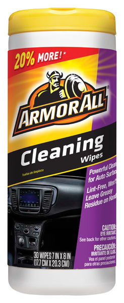 WL01 ENERGIZER AUTO SALES Armor All Leather/Rubber/Vinyl Cleaner Wipes 30 ct