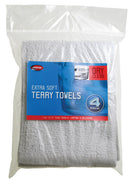 WL01 HOPKINS MANUFACTURING Carrand 17 in. L X 14 in. W Cotton Terry Towels 4 pk