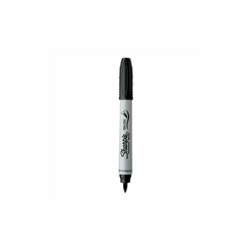 DX08 Sharpie Brush Tip Permanent Marker, Medium Brush Tip, Black, Dozen 1810705 USS-SAN1810705
